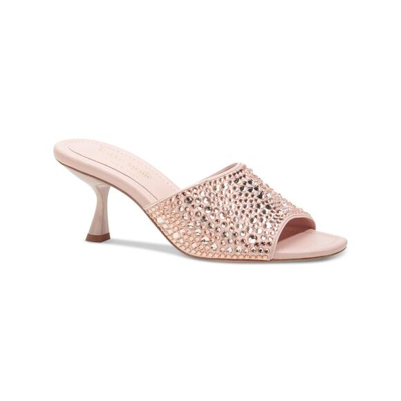 KATE SPADE NEW YORK Shoes - KATE SPADE NEW YORK Womens Pink Malibu Open Slip On Leather Heeled Sandal 5 B
